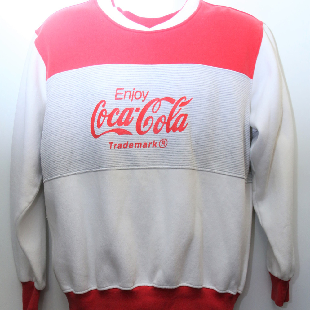 90's Vintage "COCA-COLA" Color Block Sweatshirt